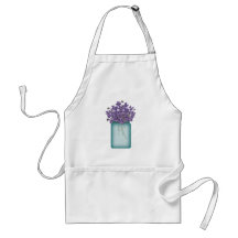 Mason Jar Of Violets Apron