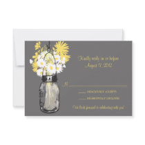 Mason Jar & Wildflowers RSVP Card Announcements