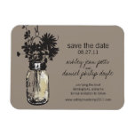 Mason Jar & Wildflowers Save the Date Rectangle Magnet