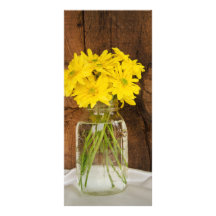 Mason Jar Yellow Daisies Country Wedding Program Custom Rack Cards