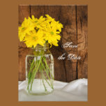 Mason Jar Yellow Daisies Sweet 16 Save the Date invitations
