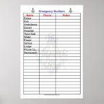 Masonic Emergency Phone Numbers Posters