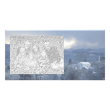 Masonic lodge, church steeple, snowy Oregon forest Photo Greeting Card