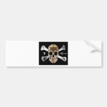 Masonic Skull & Bones Compass Square Bumper Sticker
