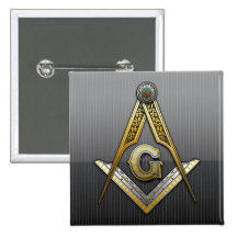 Masonic Square and Compasses Button