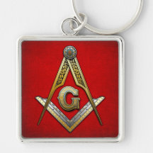 Masonic Square and Compasses Key Chain