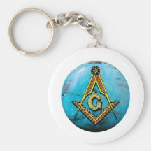 Masonic Square & Compass Turquoise Key Chain