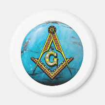Masonic Square & Compass Turquoise Magnets