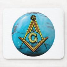 Masonic Square & Compass Turquoise Mouse Pads