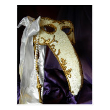 Masque au-dessus de pourpre cartes postales