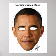 Masque de Barack Obama Halloween Affiche