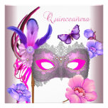 Masque pourpre rose blanc de Quinceanera 15ème Bristol Personnalisé