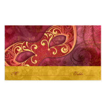 Masquerade Ball Mardi Gras Wedding Place Cards Business Card