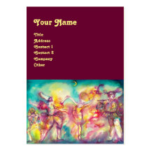 MASQUERADE /DANCE ,MUSIC bright blue red,pink Business Card