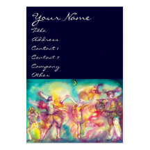 MASQUERADE /DANCE ,MUSIC bright blue red,pink Business Card