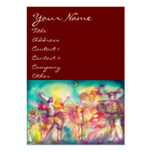 MASQUERADE /DANCE ,MUSIC bright blue red,pink Business Cards