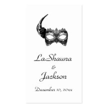 "Masquerade Mask" - Black w/ Lace Business Card