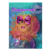 Masquerade mask venetian "mardi gras" party invitation