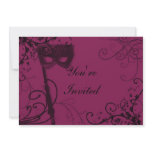 Masquerade Mystique Cranberry Personalized Invites