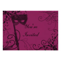 Masquerade Mystique Cranberry invitations