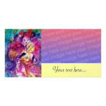 MASQUERADE NIGHT pink red blue yellow Photo Greeting Card
