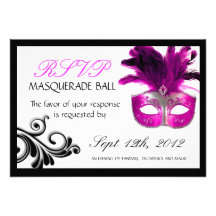 Masquerade Reply Cards 3.5" X 5" Invitation