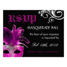 Masquerade Reply Cards Invitations