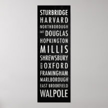 Massachusetts Bus Poster - Central Mass