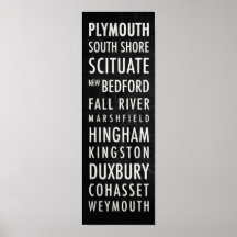 Massachusetts Bus Poster - South of Boston