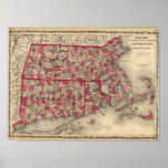 Massachusetts, Connecticut, and Rhode Island Print