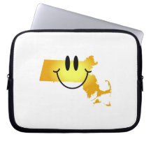 Massachusetts Smiley Face Laptop Computer Sleeve