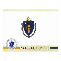 Massachusetts State Flag and Seal Postcards
