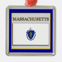 Massachusetts State Flag Christmas Ornament