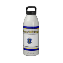 Massachusetts State Flag Design Water Bottle