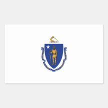 Massachusetts State Flag, United States Rectangle Sticker