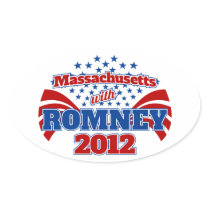 Massachusetts with Romney 2012 Oval Stickers