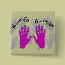 Massage Therapist PINK  Hands Design buttons