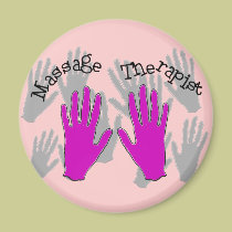 Massage Therapist PINK  Hands Design magnets