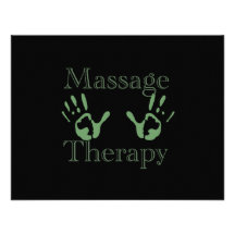 Massage therapy hand prints personalized invitations