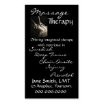 Massage Therapy Sleek Black Business Cards