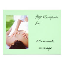 Massge Gift Certificate Personalized Announcement