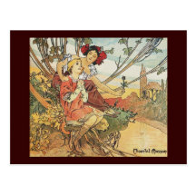 masson de chocolat de mucha d'Alphonse Cartes Postales