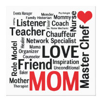 Master Chef Mom for Mother's Kitchen Large Stretched Canvas Print