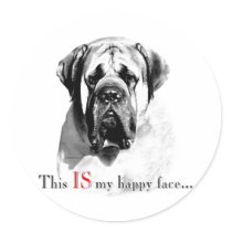 Mastiff Happy Face Sticker
