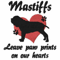 Mastiffs Leave Paw Prints Embroidered Polo Shirt