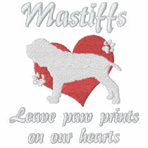 Mastiffs Leave Paw Prints Embroidered T-Shirt