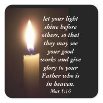 Mat 5:16 square stickers