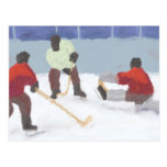Match de hockey, carte postale