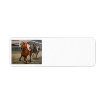 Match Race – Seabiscuit vs. War Admiral Painting Return Address Label