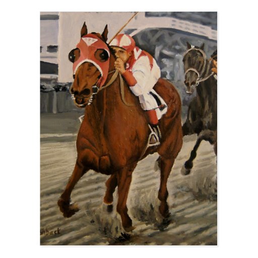 Match Race – Seabiscuit vs. War Admiral Painting Post Cards